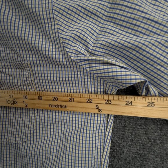 Gitman Bros Long Sleeve Button Up Shirt Men Cotton Blue Yellow Plaid 16.5 33 - Picture 6 of 13